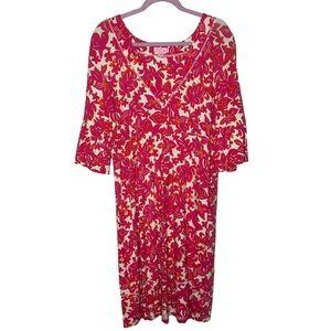 Lilly Pulitzer Pink and White Floral Midi Dress